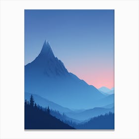 Misty Mountains Vertical Composition In Blue Tone 66 Canvas Print