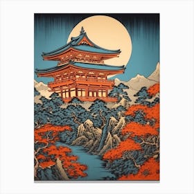 Fushimi Inari Taisha, Japan Vintage Travel Art 2 Canvas Print