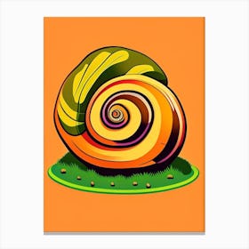 Brown Garden Snail Pop Art Canvas Print