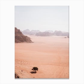 Desert of Wadirum viewpoint, view over the landscape and the sand Canvas Print
