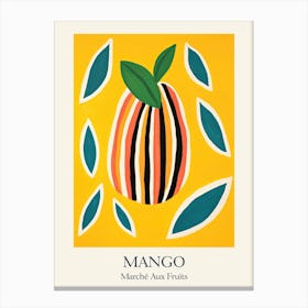 Marche Aux Fruits Mango Fruit Summer Illustration 1 Canvas Print