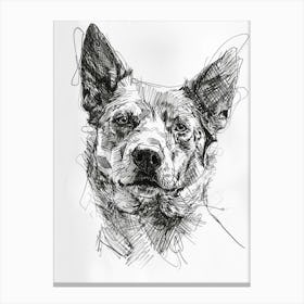 Pointed Dog Line Sketch 3 Canvas Print