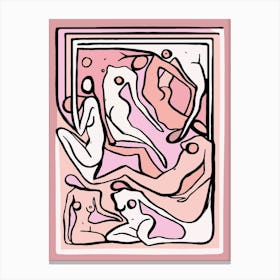Ecstatic Nudes 5 Pink Canvas Print