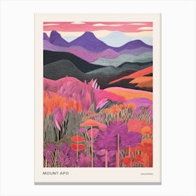 Mount Apo Philippines 1 Colourful Mountain Illustration Poster Canvas Print