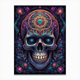 Skull Psychedelic 1 Canvas Print
