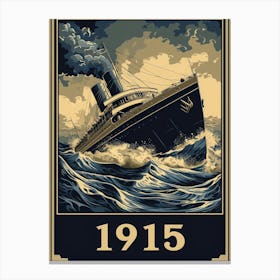 Aihrgdesign A Vintage Historical Poster Of The Rms Lusitania Canvas Print