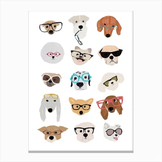 Dogs With Glasses Canvas Print