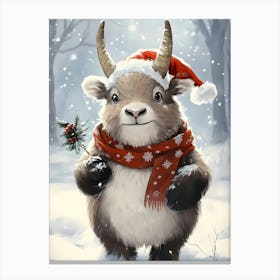 Santa Goat Canvas Print