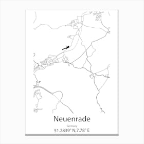 Neuenrade,Germany Minimalist Map Canvas Print