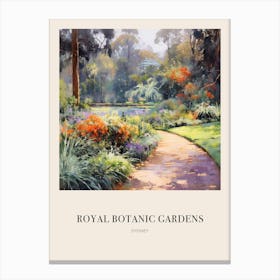 Royal Botanic Gardens Sydney Australia Vintage Cezanne Inspired Poster Canvas Print