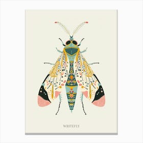 Colourful Insect Illustration Whitefly 14 Poster Canvas Print