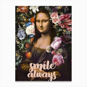 Smile Always, Mona Lisa Canvas Print