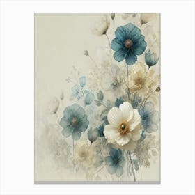 Dry Bouquet Blue And White Flowers Canvas Print Canvas Print