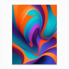 Abstract Colorful Waves Vertical Composition 92 Canvas Print
