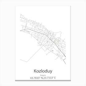 Kozloduy,Bulgaria Minimalist Map Canvas Print