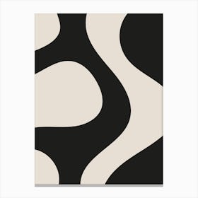 Beige And Black Minimalist Abstract Art Canvas Print