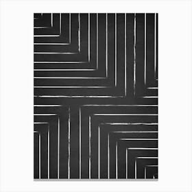 Black White Geo Lines B Canvas Print