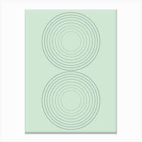 Circles On A Green Background Canvas Print