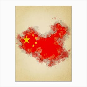 China Flag Vintage Canvas Print