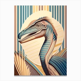 Deinonychus Pastel Dinosaur Canvas Print