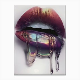 Beauty Dripping Lips Canvas Print