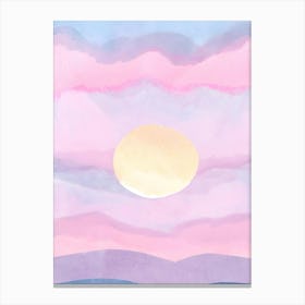 Watercolor Sunset Canvas Print