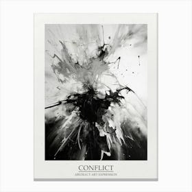 Conflict Abstract Black And White 1 Poster Canvas Print