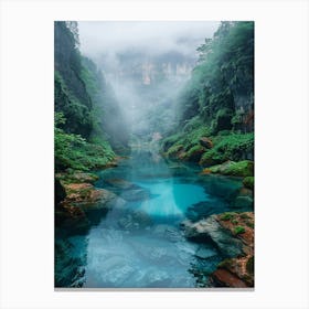 Blue River In The Mountains Canvas Print