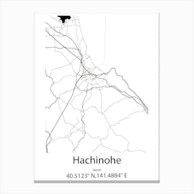 Hachinohe,Japan Minimalist Map Canvas Print