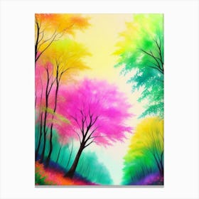 Colorful Trees In The Forest Canvas Print