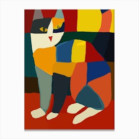 Colorful quilt Cat Canvas Print