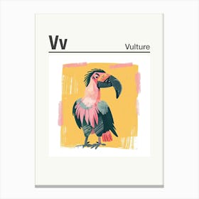Animals Alphabet Vulture 4 Canvas Print