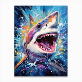  A Bull Shark Vibrant Paint Splash 2 Canvas Print