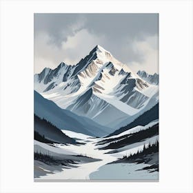 Minimalist Mountain Range Art Print (4) Canvas Print