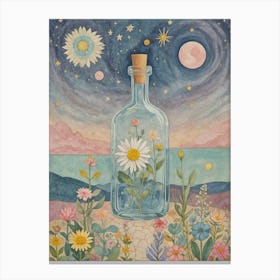 Flower Message In A Bottle Canvas Print