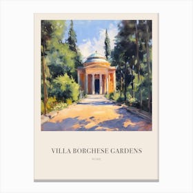 Villa Borghese Gardens Rome 3 Vintage Cezanne Inspired Poster Canvas Print