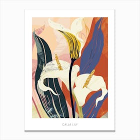 Colourful Flower Illustration Poster Calla Lily 2 Canvas Print