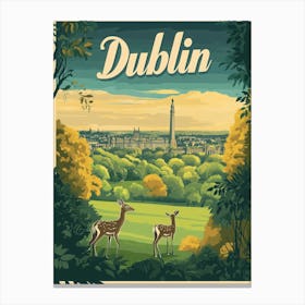 Aihrgdesign A Mid Century Modern Travel Poster For Dublin 1 Canvas Print