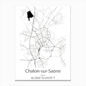 Chalon Sur Saone,France Minimalist Map Canvas Print