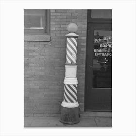 Barber Pole, Williston, North Dakota By Russell Lee Canvas Print