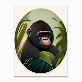 Baby Gorilla, Gorillas Cute Kawaii 3 Canvas Print