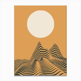 Desert Sand Wave And Sun Canvas Print
