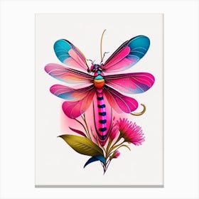 Roseate Skimmer Dragonfly Tattoo 1 Canvas Print