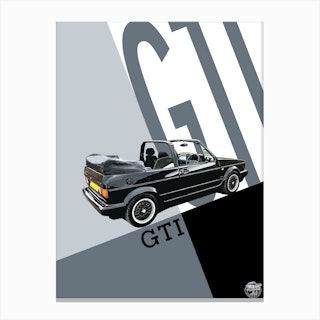 Vw Golf Mk1 Gti Cabriolet Classic Car Black Canvas Print