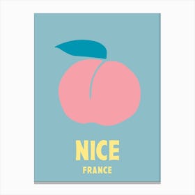 Nice, France, Graphic Style Poster 5 Canvas Print