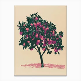 Plum Tree Colourful Illustration 2 Canvas Print