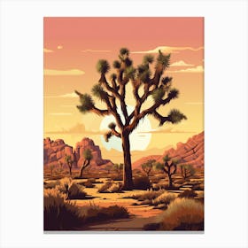  Retro Illustration Of A Typical Joshua Tree 2 Canvas Print