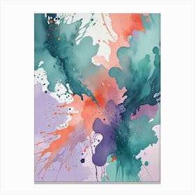 Abstract Watercolor Splashes Art Print (2) Canvas Print