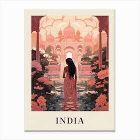 Vintage Travel Poster India Canvas Print