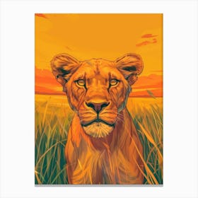 Lion In The Grass 1 Canvas Print